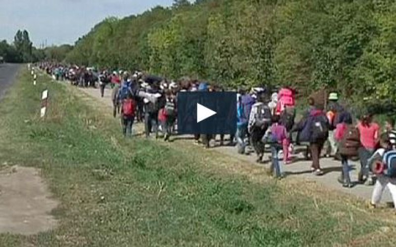 Des milliers de réfugiés arrivent en Autriche après avoir traversé la Hongrie-vidéo